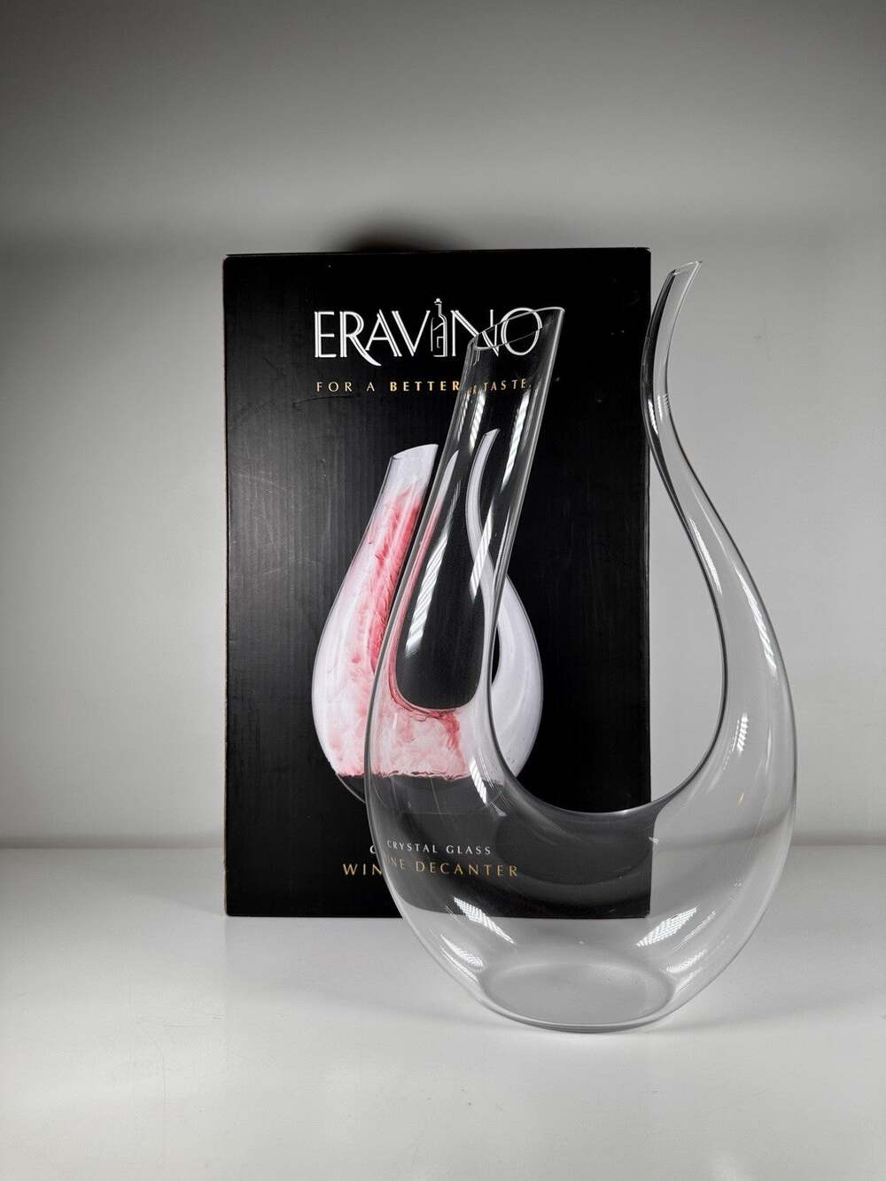 EraVino Hand-Crafted Crystal Horn Wine Decanter